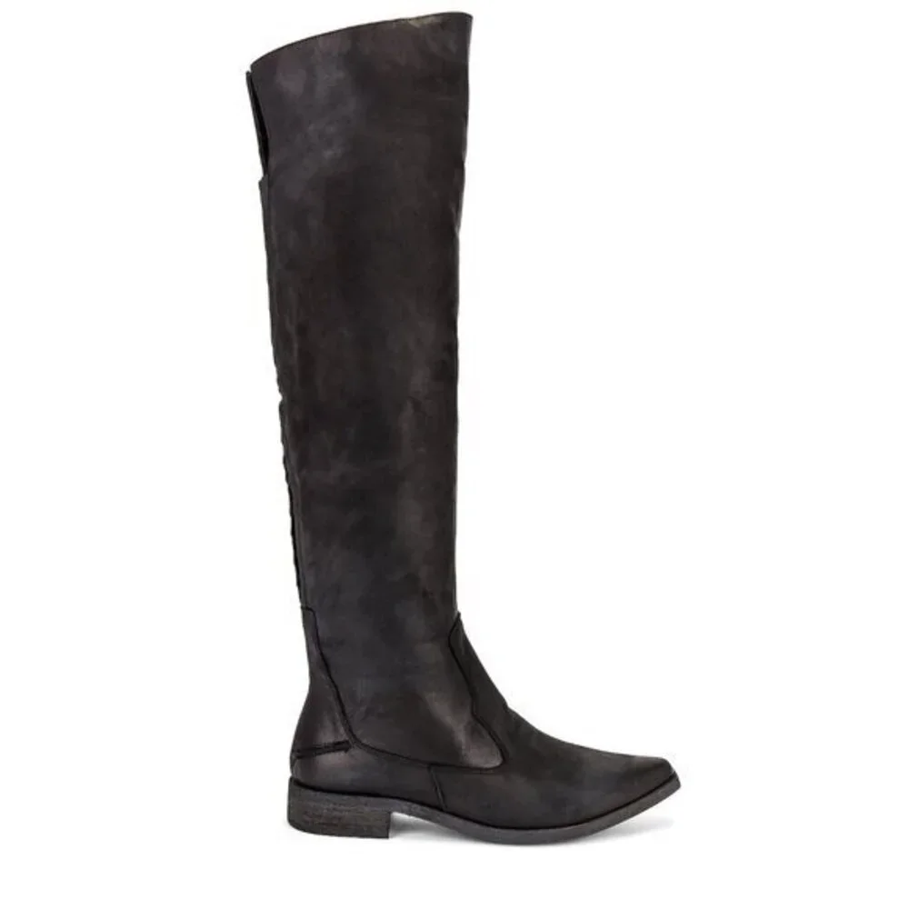 Free People Brenna Over the Knee Boot Black Size 36 NWT